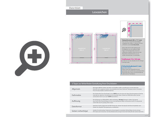 Product Bild lesezeichen_din_a7_(7_4_cm_x_10_5_cm)__beidseitig_bedruckt